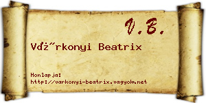 Várkonyi Beatrix névjegykártya